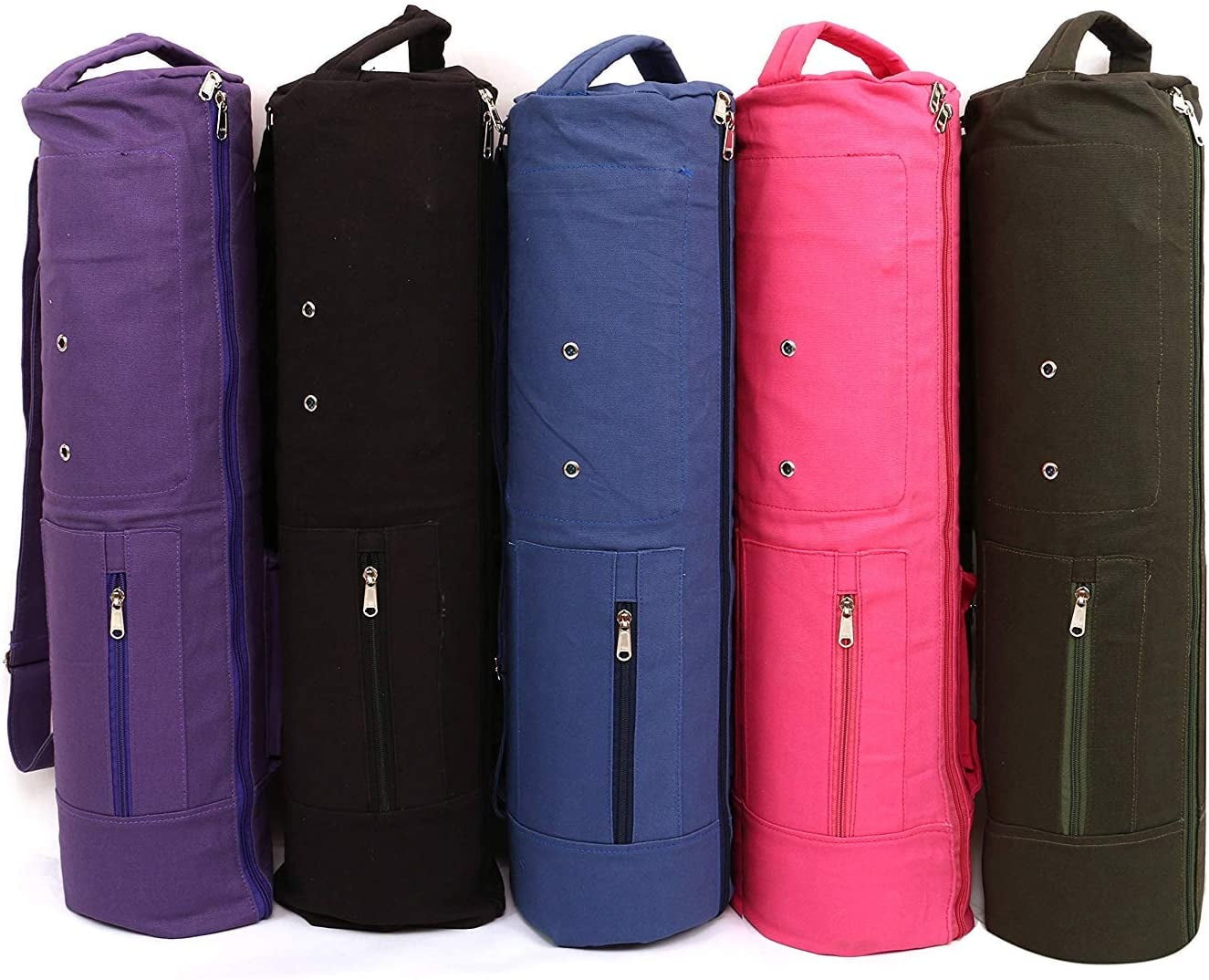 KD Yoga Bag MAT Cover Full Zip Carry Bag with Multiple Pockets Storage Area Adjustable Strap 