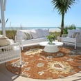 thumbnail image 6 of Addison Rugs Chantille Indoor/Outdoor Traditional Oushak Paprika Washable Round Rug, 8' x 8', 6 of 6