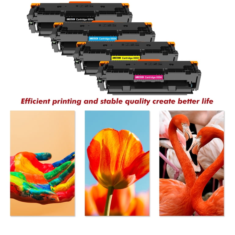 IAMSTECH 12-Pack 055H Toner Cartridge, Black Cyan Magenta Yellow