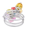 thumbnail image 3 of Colorful Cluster of Mixed Stones, Pearls, Crystal Beads Sterling Silver Ring - 7, 3 of 5