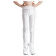 thumbnail image 4 of Nyeemya Girls Figure Skating Pants Child Ice Skating Leggings Fleece Warm Practice Training Wear White 14, 4 of 7