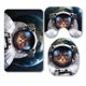 thumbnail image 1 of Juego de alfombras de baño de 3 piezas con diseño de gato astronauta en el espacio exterior ABPHQTO, 1 of 2