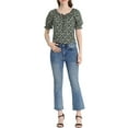thumbnail image 2 of Allegra K Women's Sweetheart Neck Raglan Sleeve Retro Ruffle Floral Tops, 2 of 5