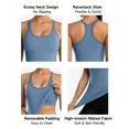 thumbnail image 3 of ANFERRY Women's Ribbed Workout Tank Tops with Built in Bra Racerback Athletic Top, 3 of 10