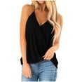 thumbnail image 4 of asdoklhq 2025 Summer Fall Womens Tops Clearance under $5 Fashion Sexy Casual Women Sleeveless Camis V-Neck Solid Ladies Tops Slim Vest Black XXXL, 4 of 9
