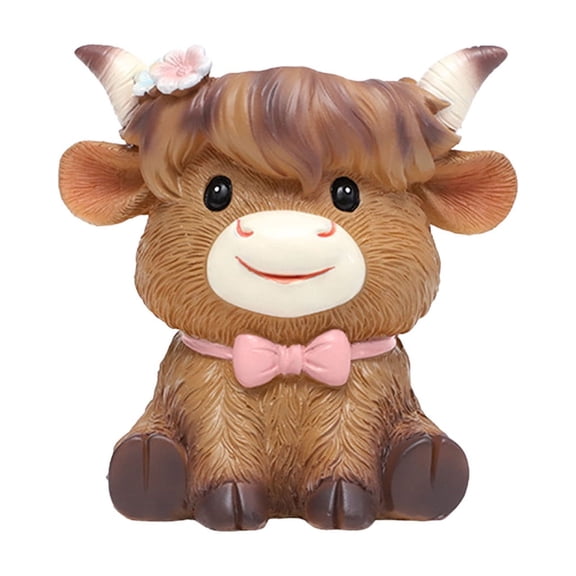 Highland Cow Planter for Outdoor Plants, Cute Highland Cow Decor Flower Pot, Suitable for Bookshelf, Desk, Office, Window Sill