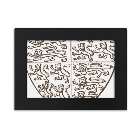 Black White Baroque Art Shield Lion Pattern Desktop Photo Frame Ornaments Picture Art Painting