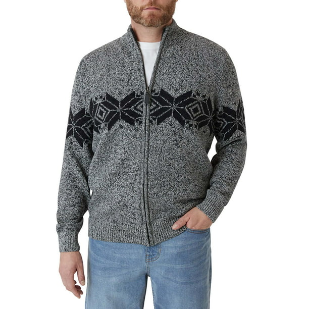Chaps Men's Holiday Snowflake Full Zip Sweater - Sizes XS up to 4XB ...