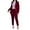 Wine Red XL, variant on 2 Pcs/Set Lady Formal Coat Pants Set Turn-down Collar Double-breasted Long Sleeves Jacket Slim Fit Pure Color Trousers Casual Daily Wear Commuting Outfit