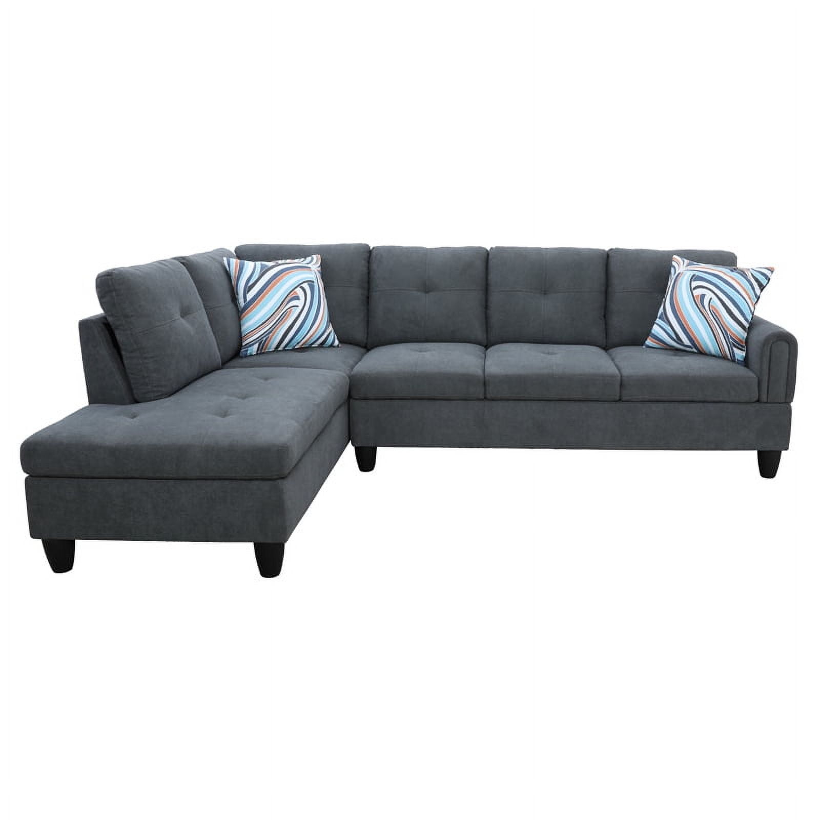 Hommoo Convertible Sectional Sofa Couch, Modern L-Shaped Couch Sofa Sectional for Small Living Room, Apartment and Small Space, Dark Grey