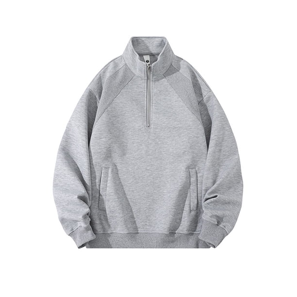 Ceisia Men's Oversize Stand-Collar Half-Zip Color-Blocked Pullover (Multi-Style) Gift
