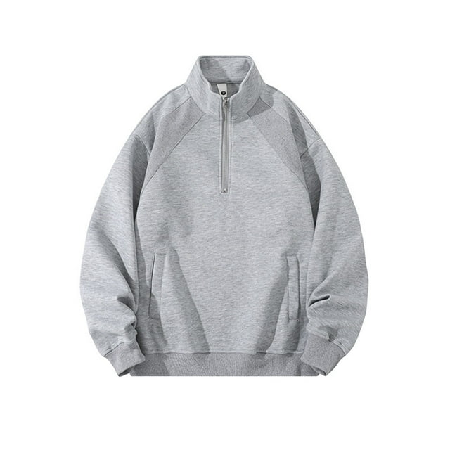 Ceisia Men's Oversize Stand-Collar Half-Zip Color-Blocked Pullover (Multi-Style) Gift