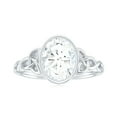 thumbnail image 4 of Rosec Jewels Certified Moissanite Solitaire Engagement Ring 2 Ct - Celtic Knot Ring - 7X9 mm Oval - D-VS1 Quality, 18K White Gold, US 10.50, 4 of 8