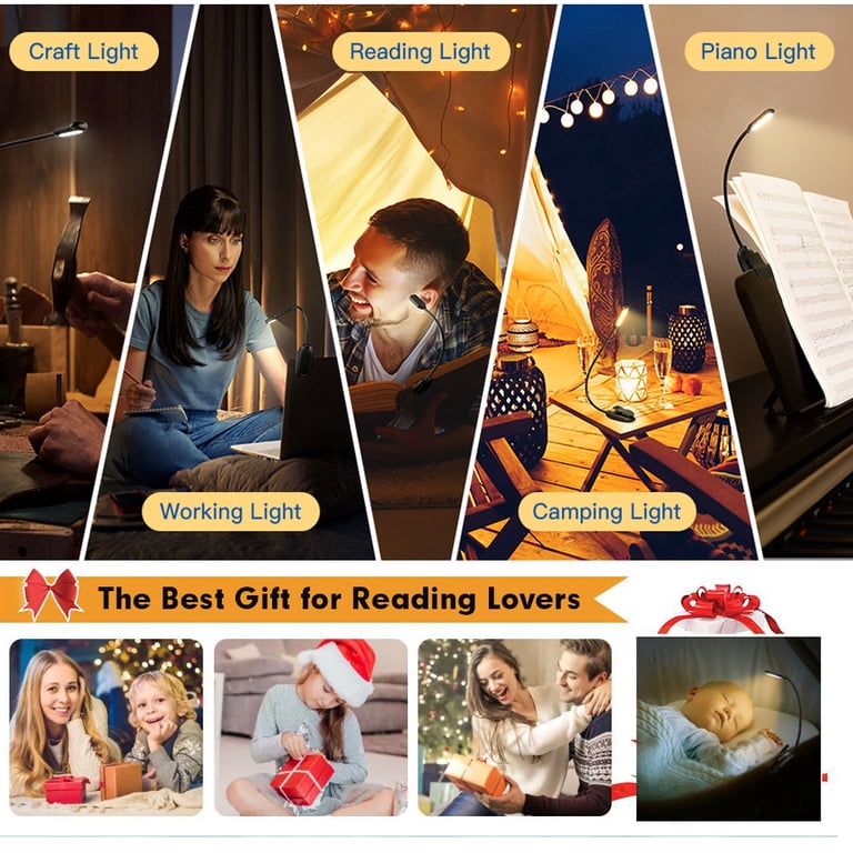 Camkey Rechargeable LED Clip-On Book Light with Color Modes photo 5