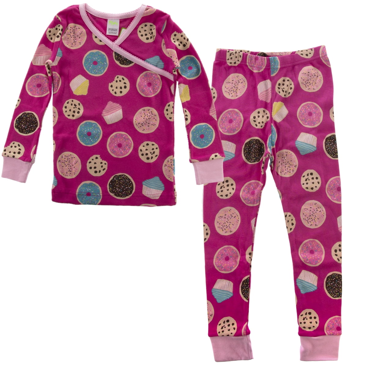 Kids Two-Piece Organic Cotton Pajamas Little Girls Toddler PJs Pants Shirt Child