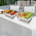 thumbnail image 3 of JSTUOKE 8 qt Stainless Steel Chafing Dishes with 1/3 Food Pan (Set of 4), 3 of 7