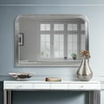 thumbnail image 3 of Tyler Dillon Bright Silver Wood Framed Mantel and Wall Mirror 48"W x 34"H, 3 of 8