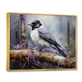 thumbnail image 2 of Designart "Observing Bird s Curiosity II" Animals Floater Framed Canvas Wall Art, 2 of 7