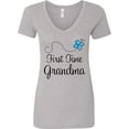 thumbnail image 3 of Inktastic First Time Grandma Butterfly Women's V-Neck T-Shirt, 3 of 5