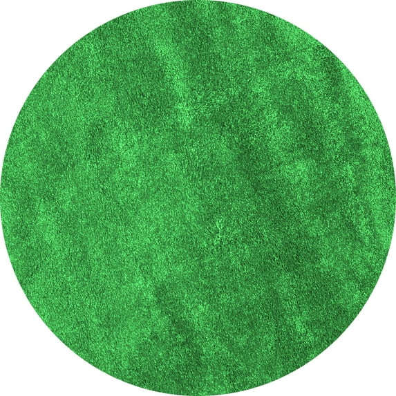 Ahgly Company Indoor Round Abstract Green Contemporary Area Rugs, 8' Round