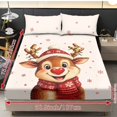 thumbnail image 5 of Aplkyhs Cute Reindeer Print 3 Piece Bedding Fitted Sheet Set with 2 Pillow Shams Soft Breathable Wrinkle Resistant Machine Washable for Christmas Bedroom Guest Room All Season Use, 5 of 7