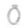 thumbnail image 4 of AFFY Half Eternity Halo Bridal Set Rings for Women, 0.95 Carat (ctw) Emerald And Round Cut Lab Grown Diamond Engagement Wedding Ring 10K Solid White Gold F-G, VS-SI Quality -7.5, 4 of 6