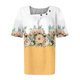 thumbnail image 3 of Fiudx Ofertas Flash Del Día Camiseta Plisada de Manga Corta con Cuello Estampado para Mujer, 3 of 3