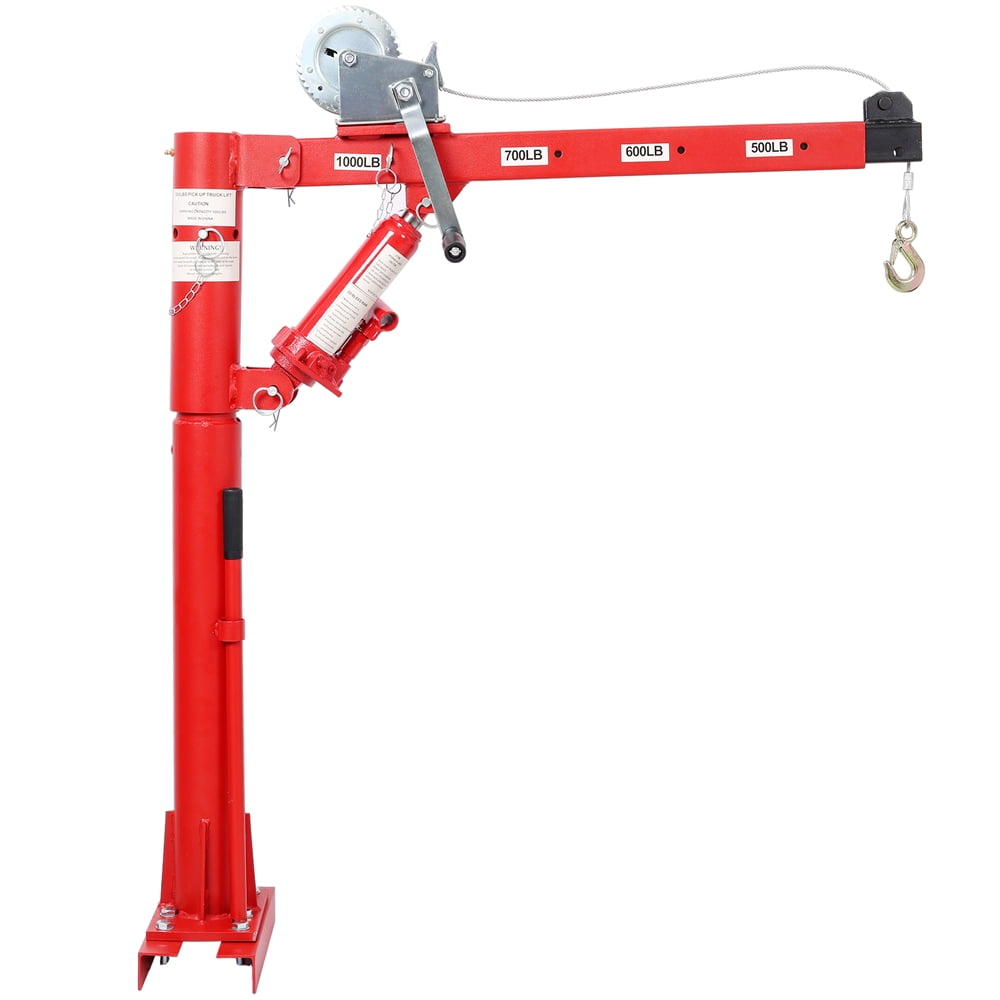 1100lb New Folding Truck-Mounted Bed Crane Quick Removal Design Hoist Lift, Steel Pickup Truck Jib Cranes 360 Swivel for Factory, Warehouse, Construction