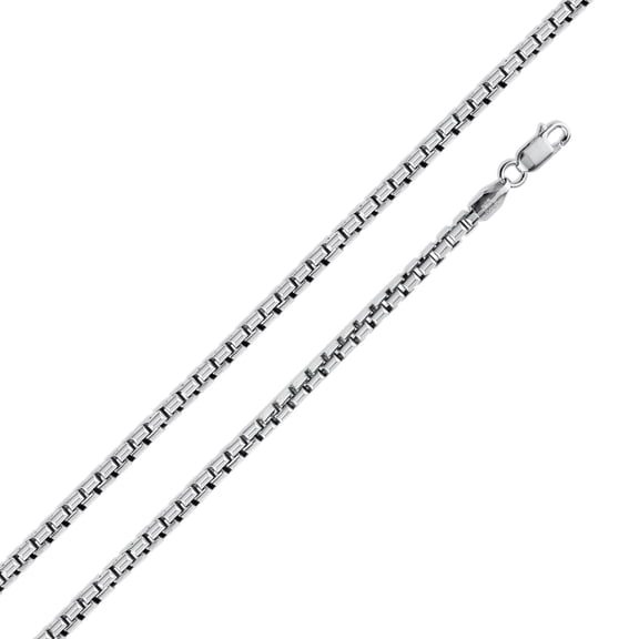 Sterling Silver 925 High Polished Round Box 040 2.1mm Chain Made in Italy 22" Jewelry Female Unisex