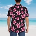 thumbnail image 6 of Daiia Lilies Flowers Hawaiian Shirt for Men Gentle Cotton Regular Short Sleeve Casual-XX-Large, 6 of 9