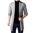 thumbnail image 5 of Nuevo suéter largo de primavera para hombre, chaqueta tipo cárdigan de punto extra largo, abrigo de suéter de color sólido, 5 of 5