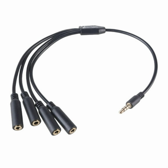 3/4/5/6 Way 3.5mm Audio Cable 1 Male to Multiple Female Port Extension Cord Audio Wire 4-section for Speaker Headphones