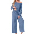 thumbnail image 2 of MINTREUS Women's Pajama Set Long Sleeve Sleepwear Set Soft Two Piece Matching Set with Pockets, 2 of 6