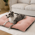 thumbnail image 4 of Magshion 34.5" Rectangle Cotton Pet Bed Washable for Medium Large Dogs, Anti-Slip PVC Dotted Bottom, Beige, 4 of 10