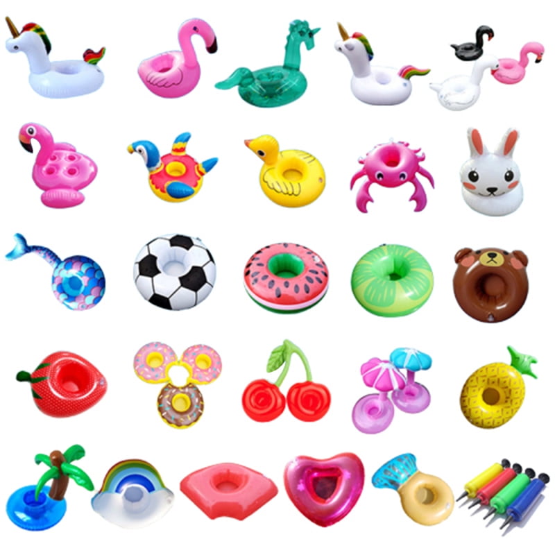 12 Pcs Inflatable Drink Holders Portable Pool Party Cup Floating Holder Kids Toy 