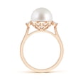 thumbnail image 2 of Angara South Sea Cultured Pearl Ring with Diamond Accents in 14K Rose Gold for Women | June Birthstone Jewelry for Her, 2 of 8