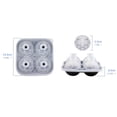 thumbnail image 3 of Bandeja para cubitos de hielo con forma de balón de fútbol: molde grande de silicona de 4 cavidades para cubitos de hielo de whisky, cócteles y cervezas. Bandeja reutilizable para congelar, ideal, 3 of 6