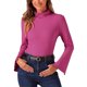 thumbnail image 1 of Top de cuello alto casual INSPIRE CHIC para mujer con mangas largas divididas, 1 of 6
