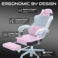 thumbnail image 5 of Dowinx Gaming Chair, Fabric Gaming Chairs for Adults with Pocket Spring Cushions and Lumbar Support, Ergonomic Massage Computer Chair with Footrest for Big and Tall, Pink, 5 of 16