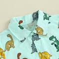 thumbnail image 4 of Suealasg Toddler Baby Boys Clothes Short Sleeve Crew Neck Dinosaur Print Turn-Down Collar Short Jumpsuit 3M 6M 9M 12M 18M 24M 3T Kids Boys Summer Romper Bodysuits, 4 of 8