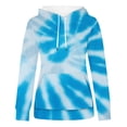 thumbnail image 3 of JSKUMAR Colorful Tie Dye Printed Hooded Sweatshirts Long Sleeve Drawstring Women's Trendy Tops Fall Winter Fashion Hoodies, 3 of 3