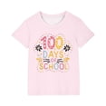 thumbnail image 2 of Xihbxyly Camiseta para Niño, Estampado "100 Días de Colegio", Cuello Redondo y Mangas Abullonadas, Tela Suave y Cómoda, Camisa Informal de Verano, Perfecta para La Escuela, Viajes y Uso Diario., 2 of 6