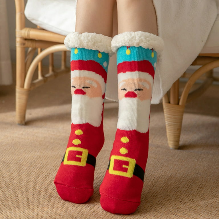 1 Pair Christmas Fuzzy Socks for Women Athletic Thick Winter Warm Socks  Animal Cute Fluffy Slipper Socks