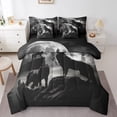 thumbnail image 1 of YST Wolf Bedding Set Full Size 7 Piece Moon Planet Galaxy Bed In A Bag For Kids Boys,Howling Wolves Comforter Set Wild Animal Bed Sheets Set With Comforter, 1 of 5