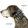 thumbnail image 2 of Grateful Dead Pet Collar, Dog Collar Plastic Buckle, Grateful Dead Text Box and Steal Your Face Logo Yellow/Blue, 11 to 16.5 Inches 1.0 Inch Wide, 2 of 8