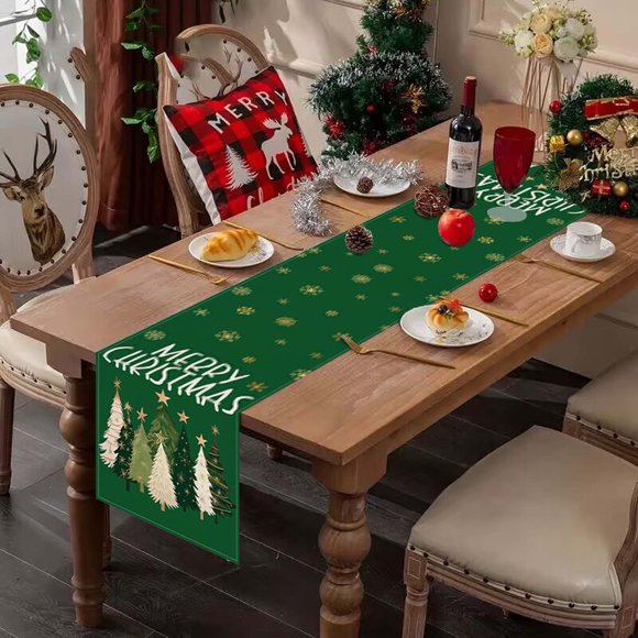 pstuiky Mantel de mesa con estampado de árbol de Navidad para fiestas navideñas, decoración para sala de estar o cocina. Mantel de té.