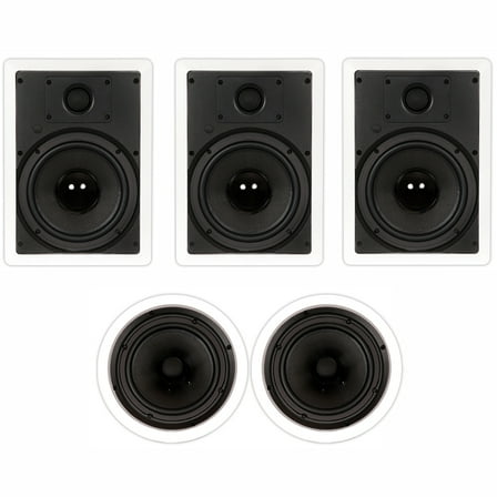 Theater Solutions TS-85 Flush Mount 5 Speaker Set with 8" Woofers In Wall