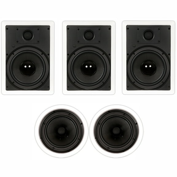 Theater Solutions TS-85 Flush Mount 5 Speaker Set with 8" Woofers In Wall
