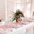 thumbnail image 3 of 1 Pack Plastic Table Cloth Cover + 1 Pack Satin Table Runner for Parties  Disposable Tablecloth for Rectangle Tables  Birthday Wedding Graduation Mather Valentine‘s Day Christmas Party Su, 3 of 8