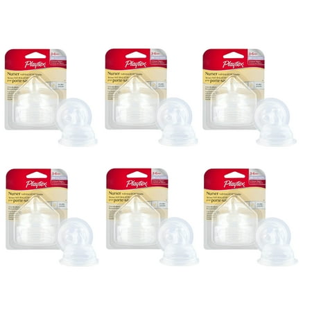 Playtex Natural - Playtex Natural Shape Fast Flow Silcone Nipples, 2 ct (Pack of 6)